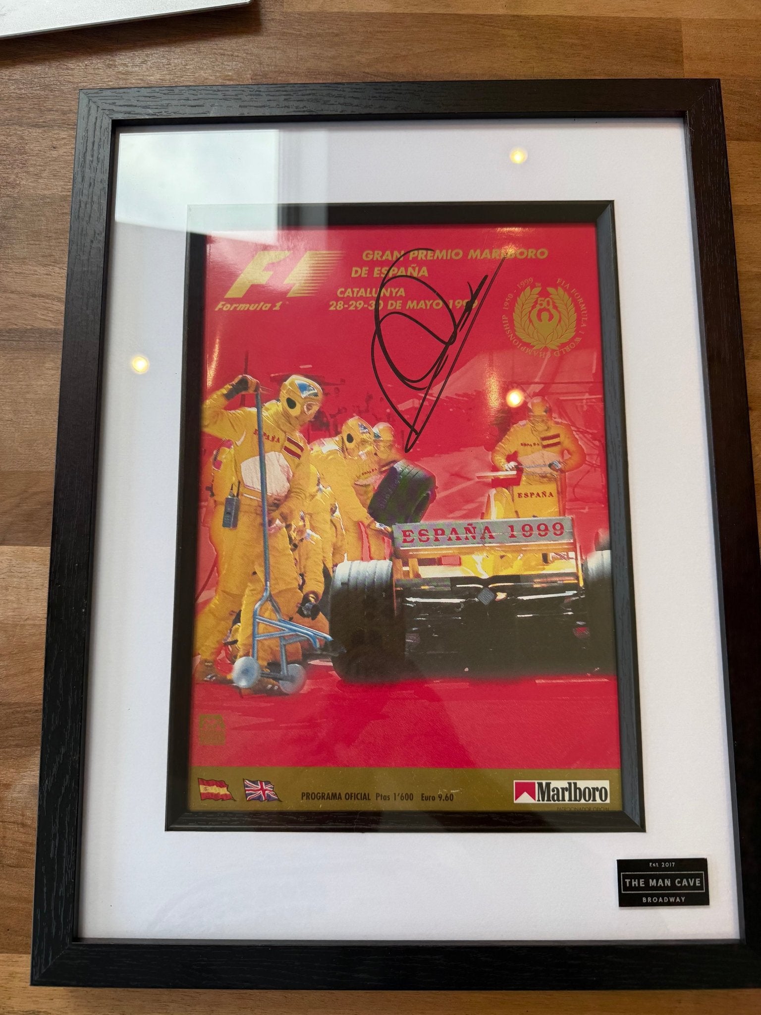 Framed Mika Hakkinen Signed 1999 German Grand Prix Programme - The Man Cave Broadway