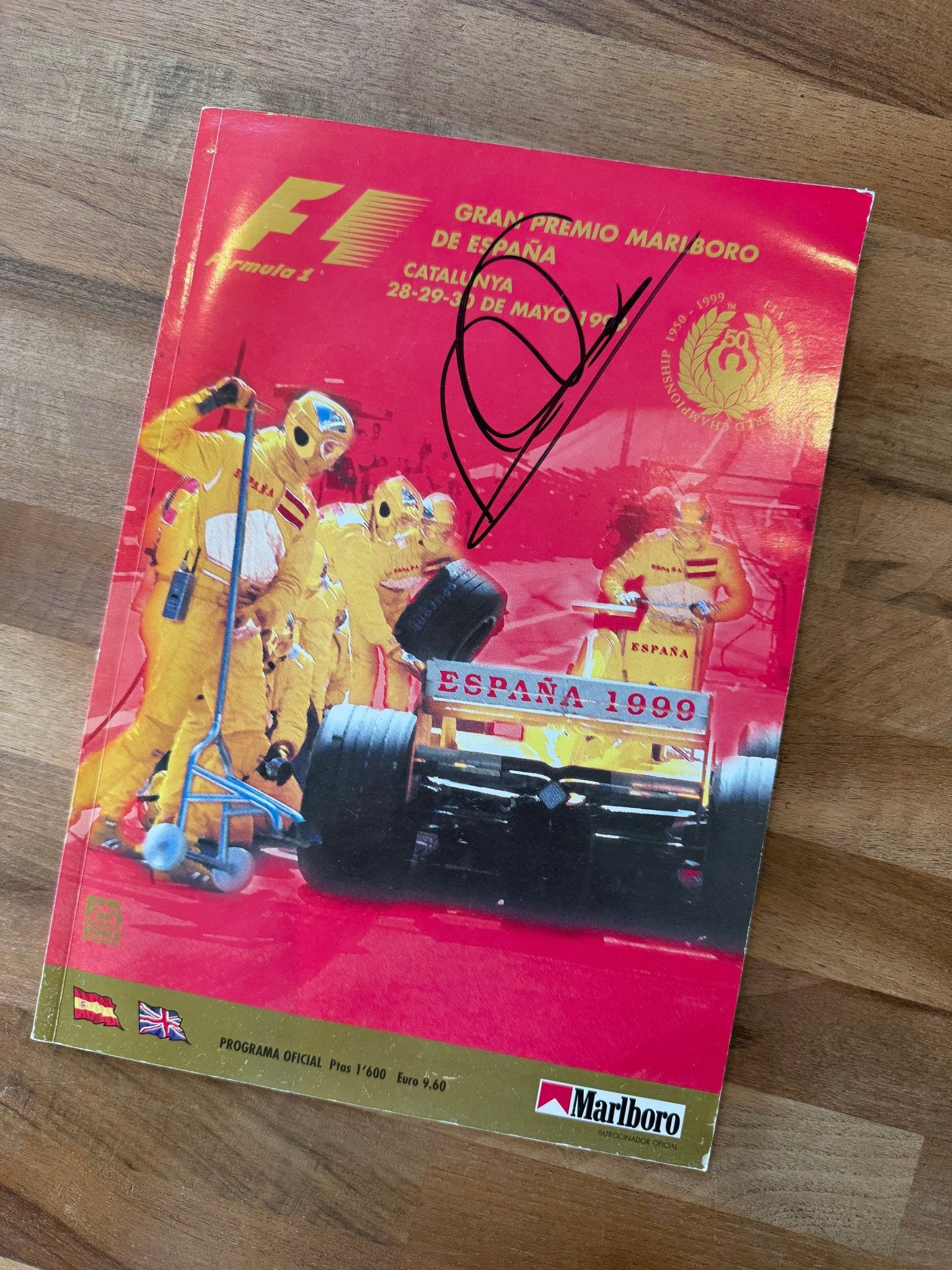 Framed Mika Hakkinen Signed 1999 German Grand Prix Programme - The Man Cave Broadway