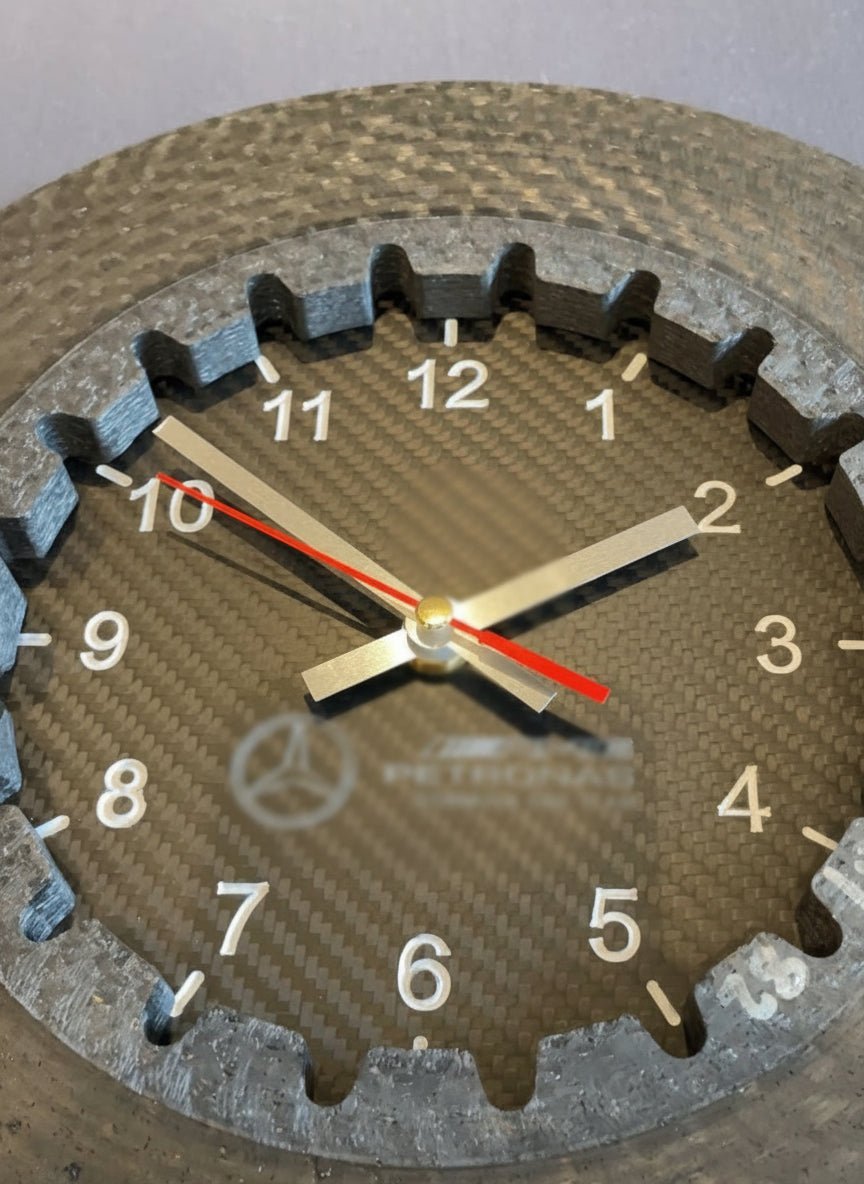 Genuine F1 Brake Disc Clocks with Carbon Fibre Face Formula One - The Man Cave Broadway