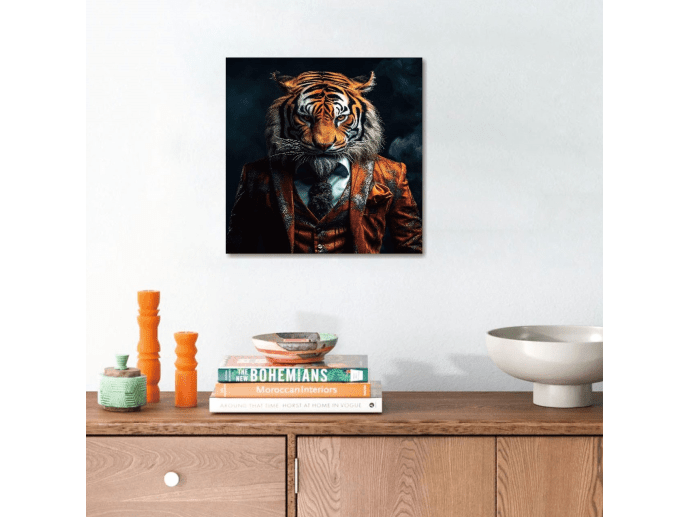 GLASS WALL ART MINI 30x30 ANIMALS MAN CAVE ART - The Man Cave Broadway