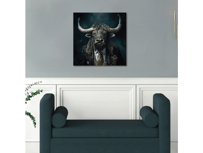 GLASS WALL ART MINI 30x30 ANIMALS MAN CAVE ART - The Man Cave Broadway