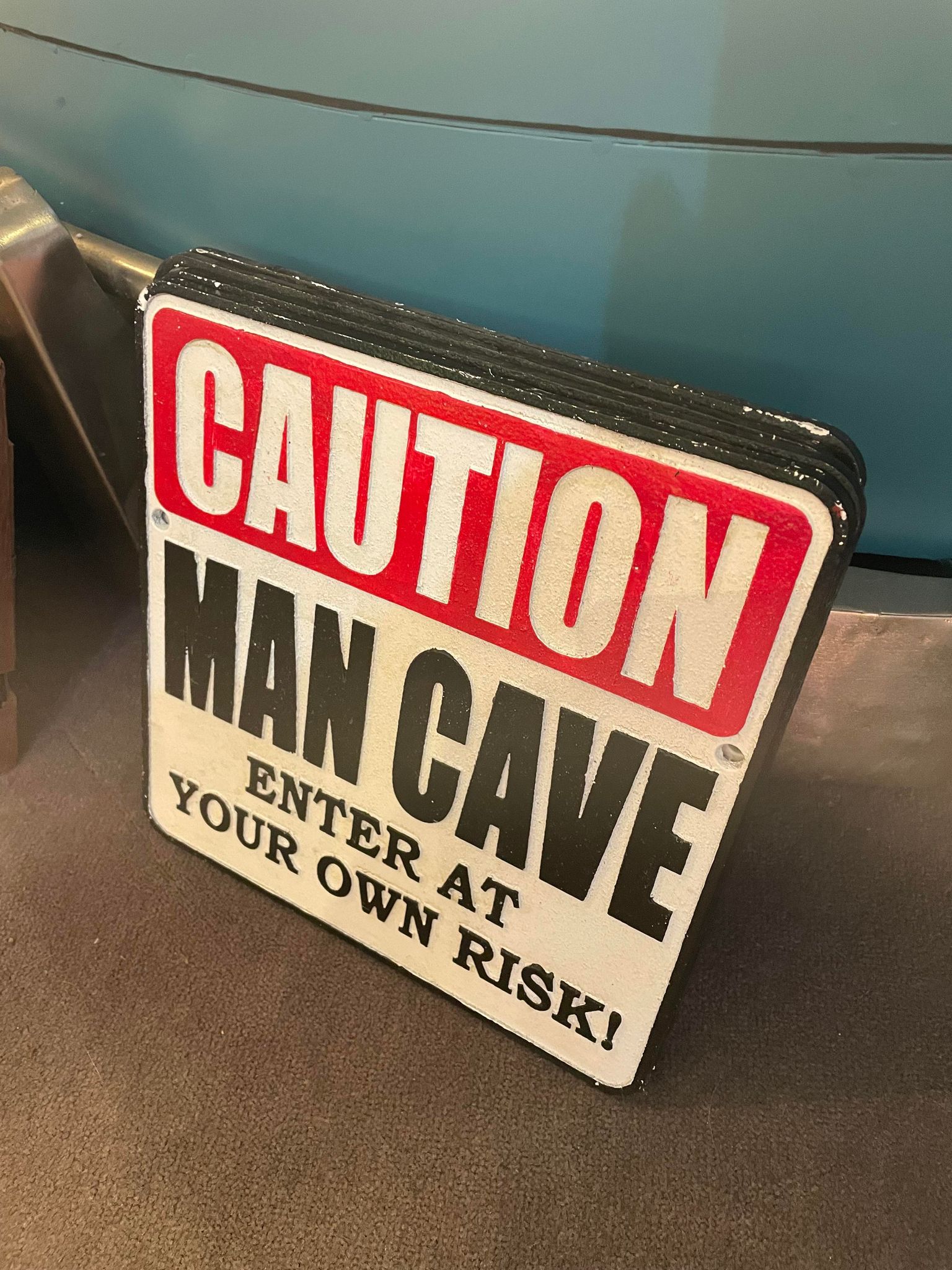 Large Cast Iron Metal Signs MAN CAVE BAR / CAR SIGNS - The Man Cave Broadway