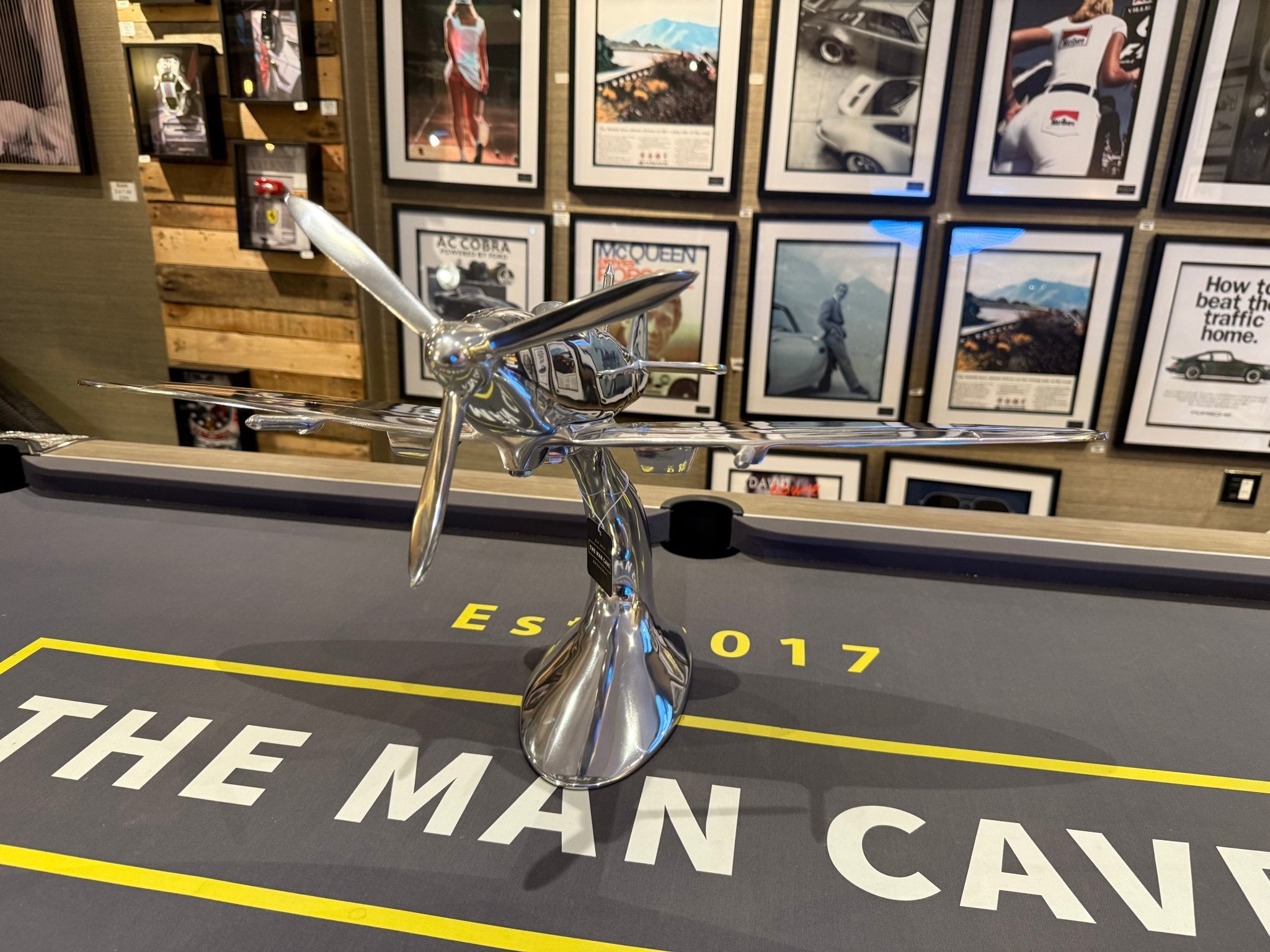 Large Polished Metal Spitfire - The Man Cave Broadway