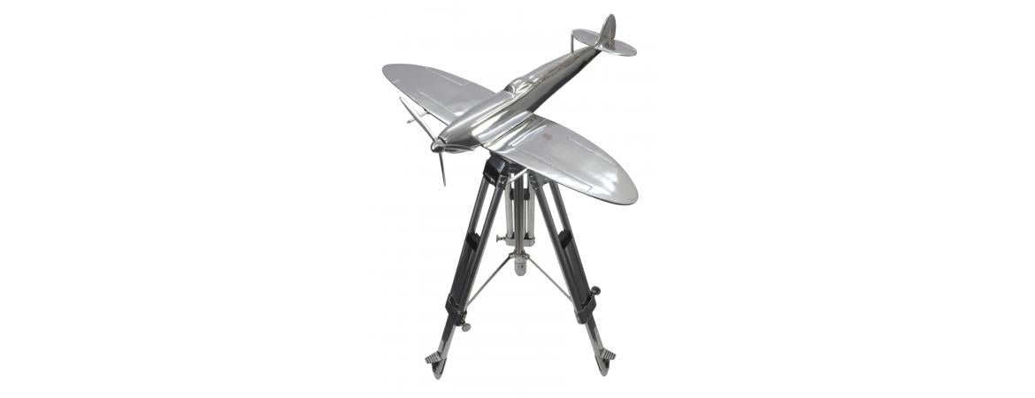 LARGE SPITFIRE AIRCRAFT / PLANE ON TRIPOD MODEL - The Man Cave Broadway