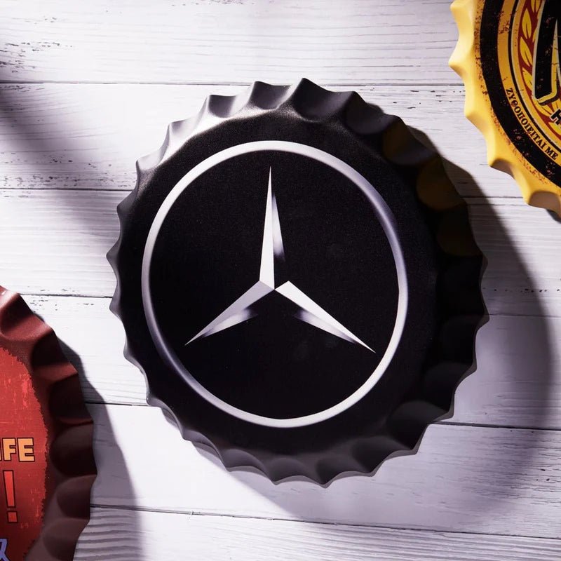 MAN CAVE CAR TIN BAR CAR BOTTLE TOPS - The Man Cave Broadway