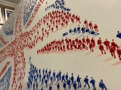 Minimalist Union Jack Hand Painted People Art - The Man Cave Broadway