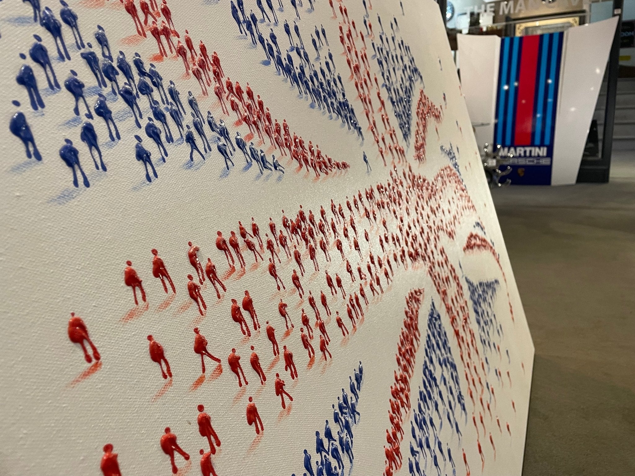 Minimalist Union Jack Hand Painted People Art - The Man Cave Broadway