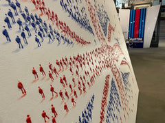 Minimalist Union Jack Hand Painted People Art - The Man Cave Broadway
