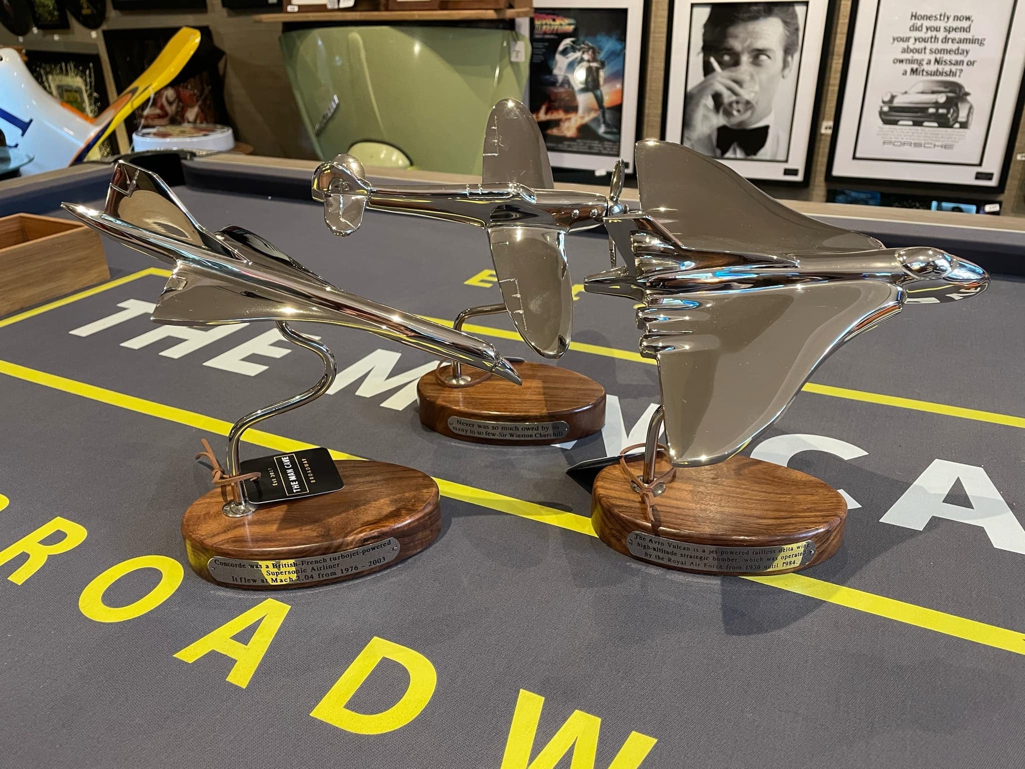 POLISHED ALUMINIUM AVIATION/ PLANE MODELS / SPITFIRE / LANCASTER / BOMBER / VULCAN / CONCORDE - The Man Cave Broadway