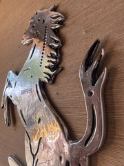 Polished Aluminium Prancing Style Horse - The Man Cave Broadway