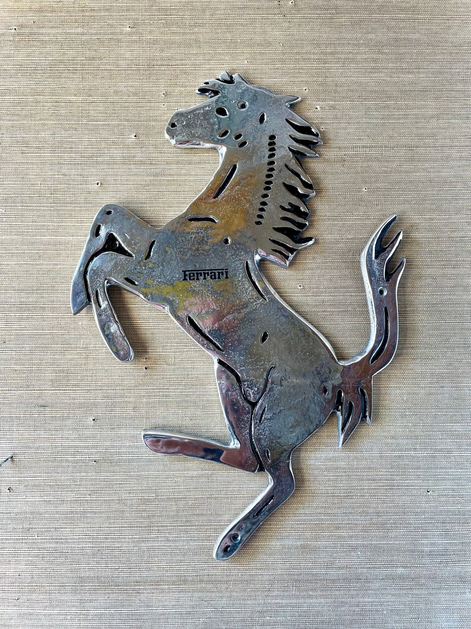 Polished Aluminium Prancing Style Horse - The Man Cave Broadway
