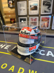 £POA- Michael Schumacher Signed 1998 ‘White Dominator’ Bell Helmet - 1:1 Scale - VERY RARE! - The Man Cave Broadway