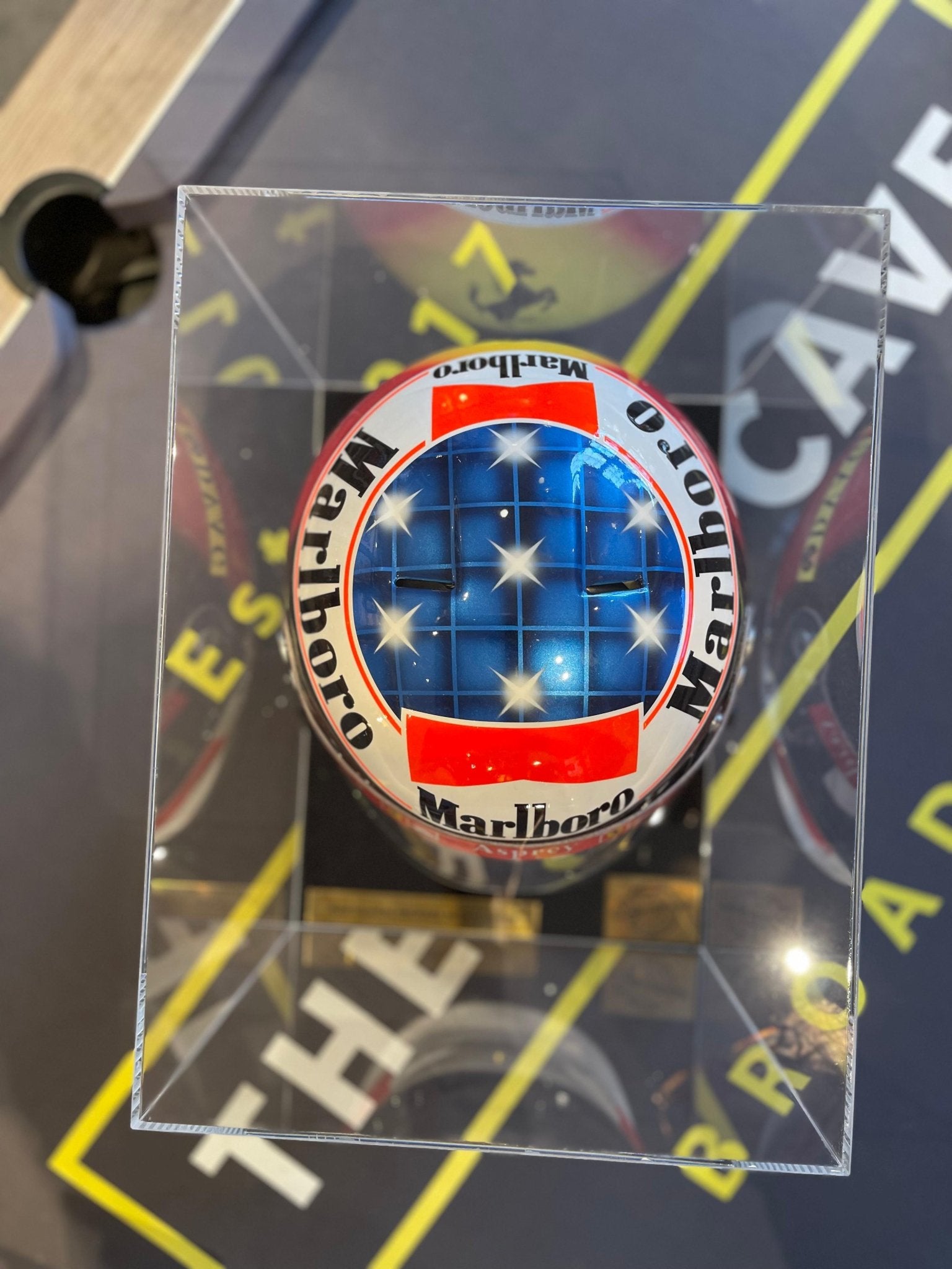 £POA- Michael Schumacher Signed 1998 ‘White Dominator’ Bell Helmet - 1:1 Scale - VERY RARE! - The Man Cave Broadway