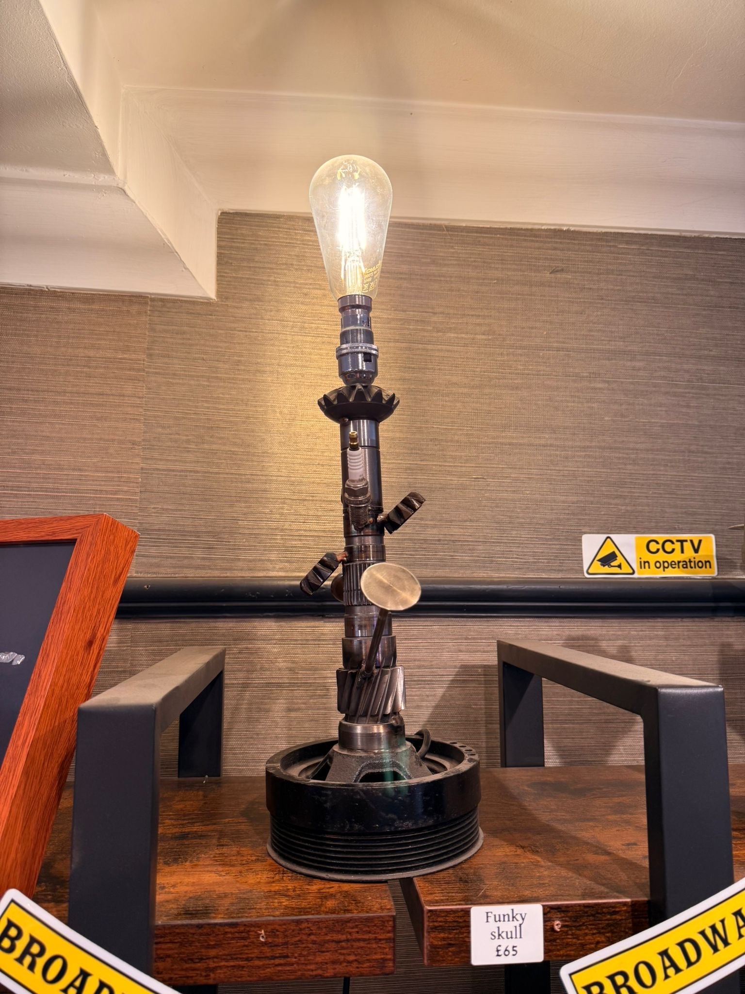 QUIRKY CAR PARTS LAMP / car art / LIGHT - The Man Cave Broadway