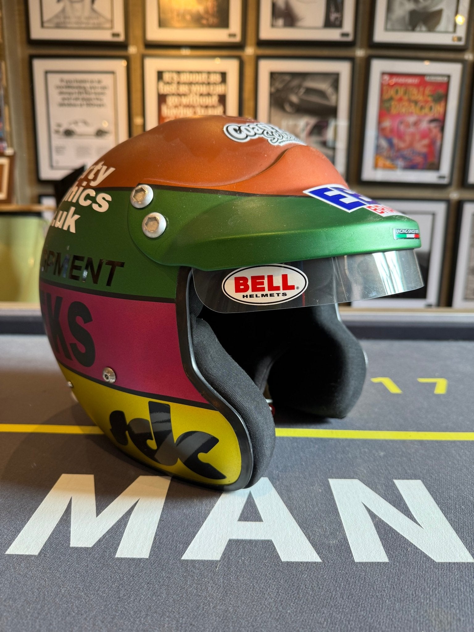 Sir Jackie Stewart Signed - Steve Deeks Helmet - The Man Cave Broadway