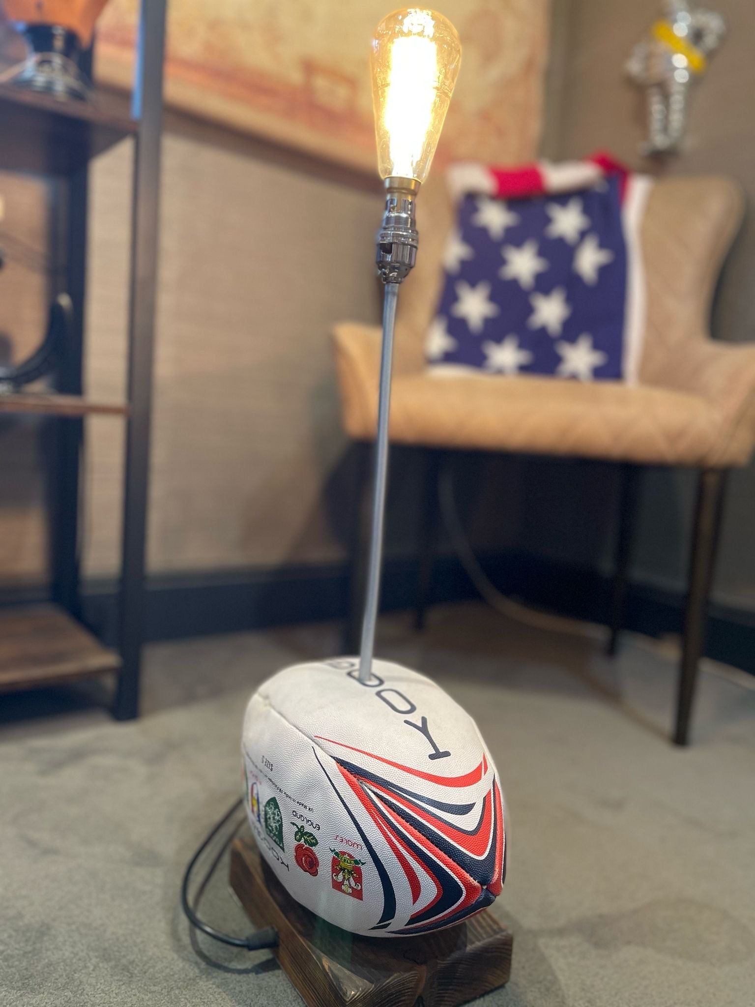 Six Nations Rugby Ball Lamp - The Man Cave Broadway