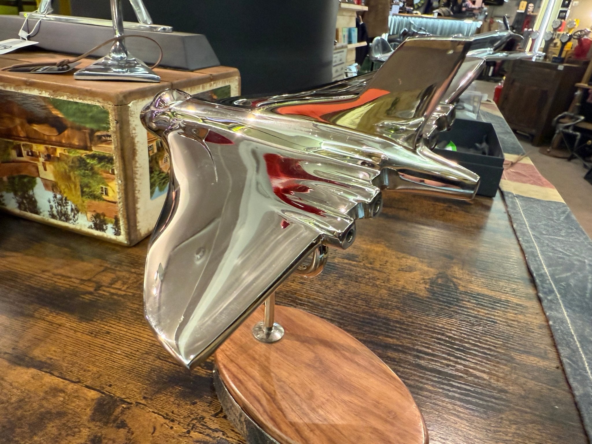 Spitfire, Vulcan or Concorde Models on Wooden Base - The Man Cave Broadway
