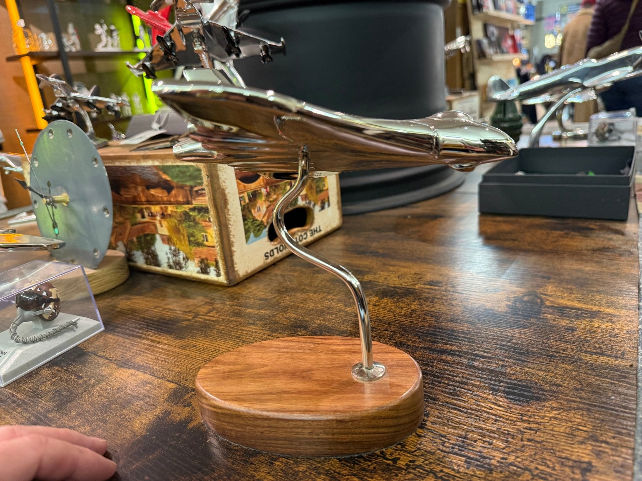 Spitfire, Vulcan or Concorde Models on Wooden Base - The Man Cave Broadway
