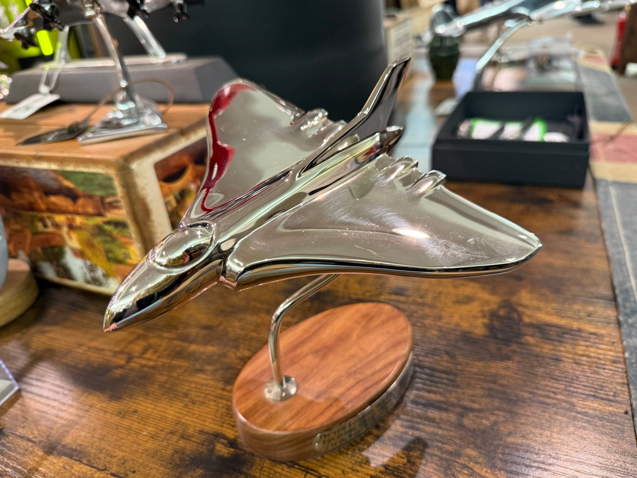 Spitfire, Vulcan or Concorde Models on Wooden Base - The Man Cave Broadway