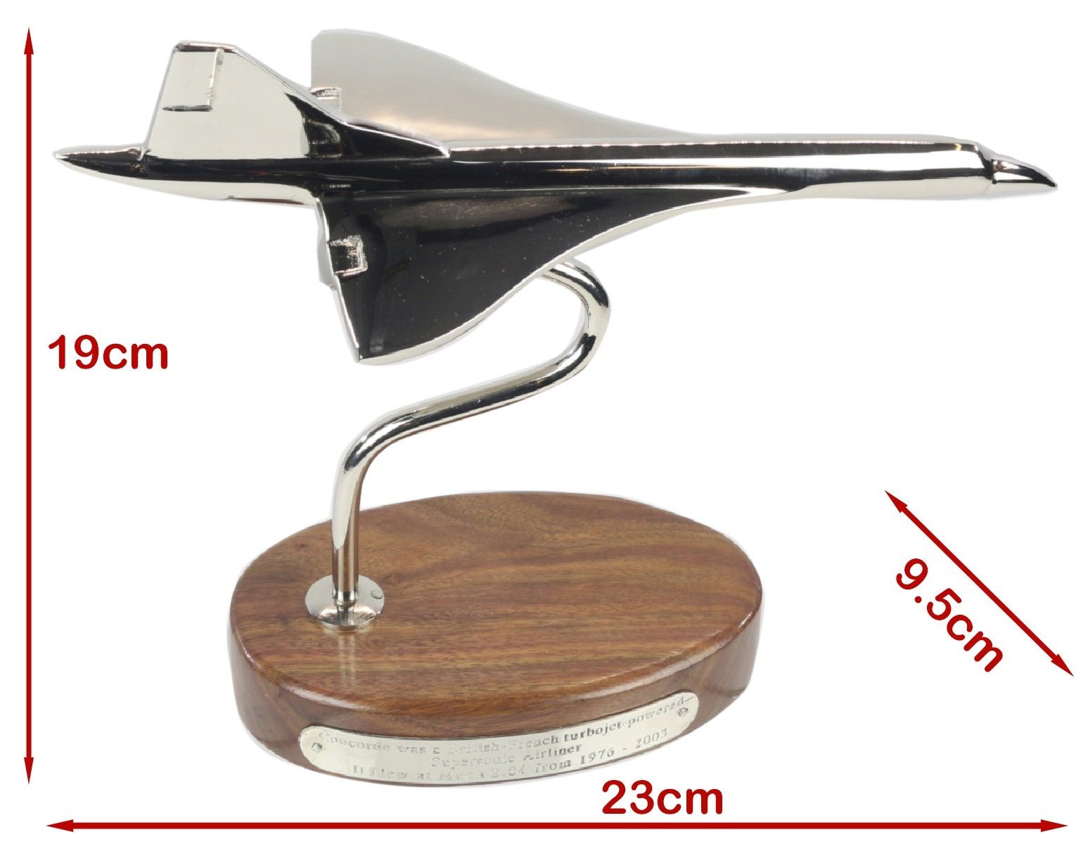 Spitfire, Vulcan or Concorde Models on Wooden Base - The Man Cave Broadway