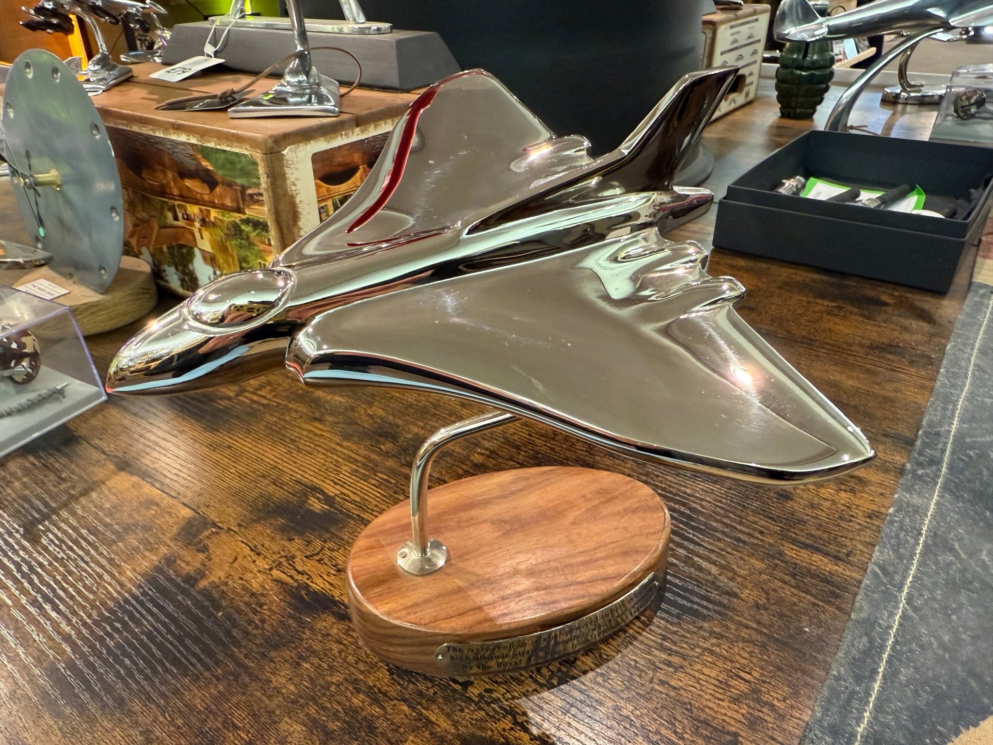 Spitfire, Vulcan or Concorde Models on Wooden Base - The Man Cave Broadway