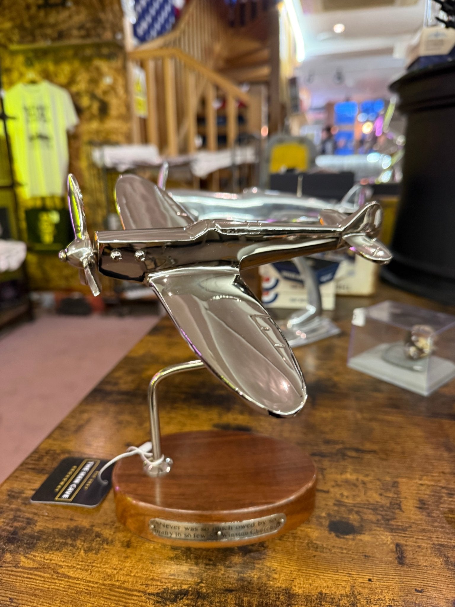 Spitfire, Vulcan or Concorde Models on Wooden Base - The Man Cave Broadway