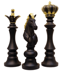 Stunning Large Free Standing Chess Piece Knight Black & Gold | 1 Meter High - The Man Cave Broadway