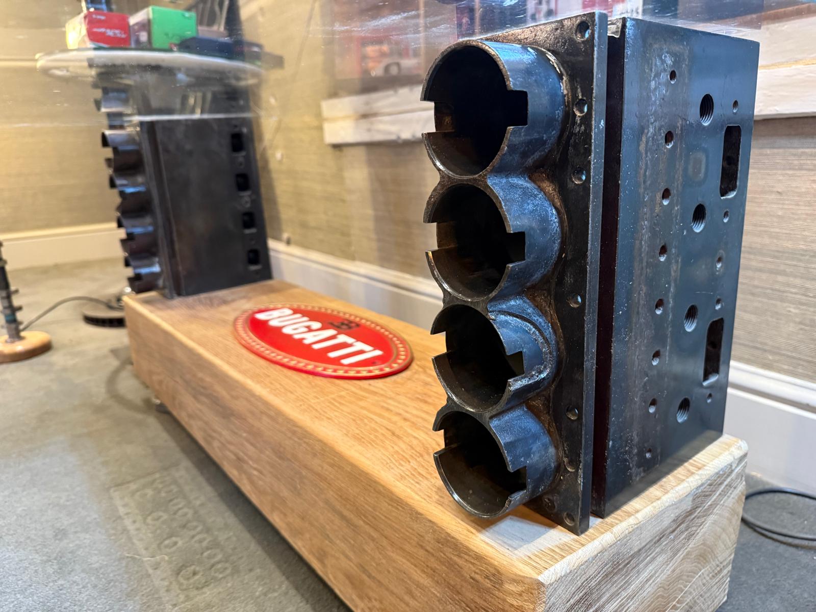 Unique Table Created Using Genuine Bugatti Type 35 Engine Blocks - The Man Cave Broadway