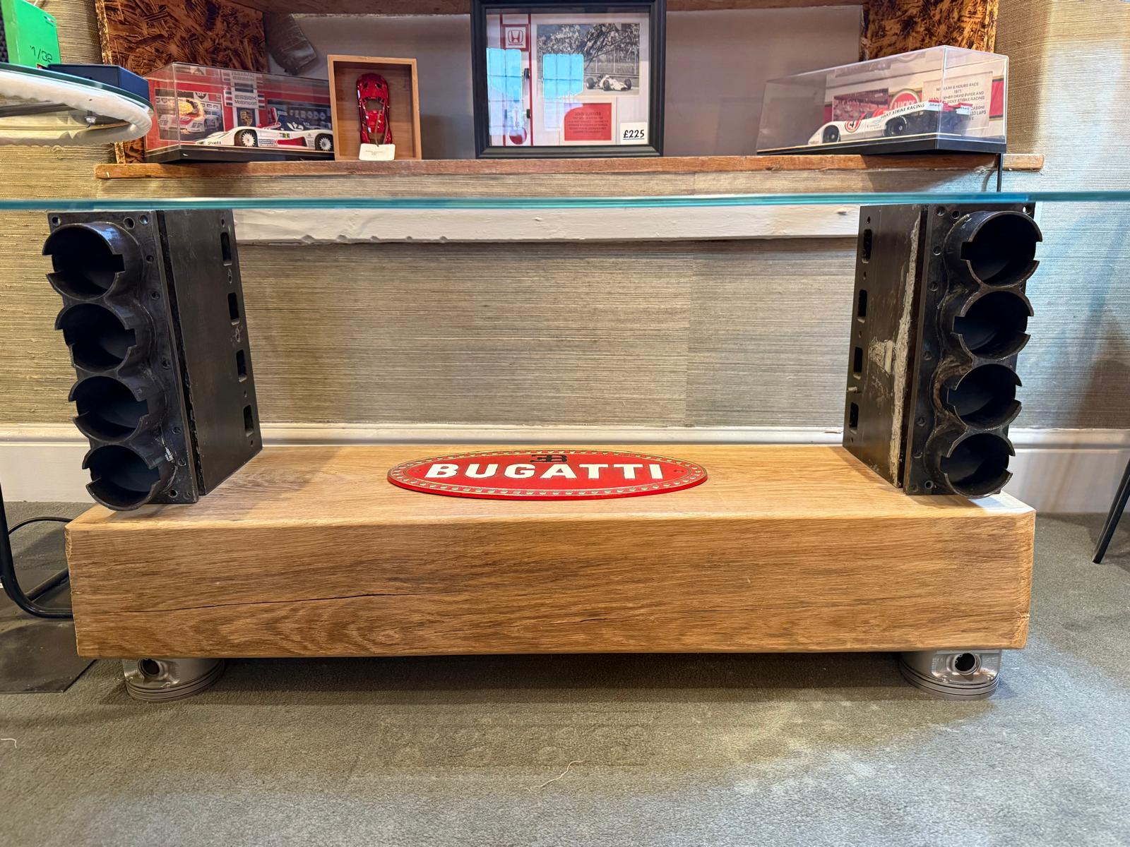 Unique Table Created Using Genuine Bugatti Type 35 Engine Blocks - The Man Cave Broadway