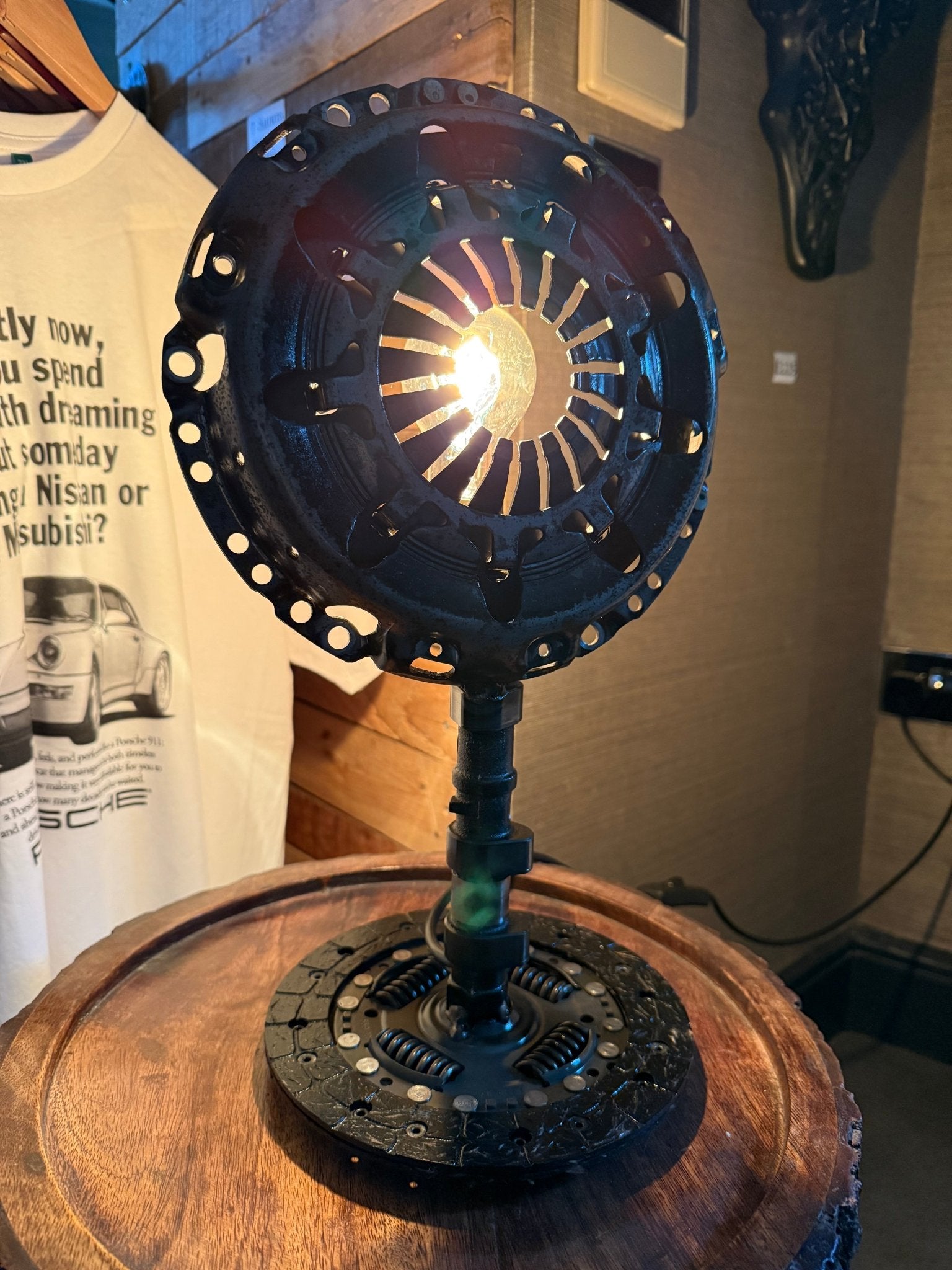 Up-cycled Clutch Plate Lamp - The Man Cave Broadway
