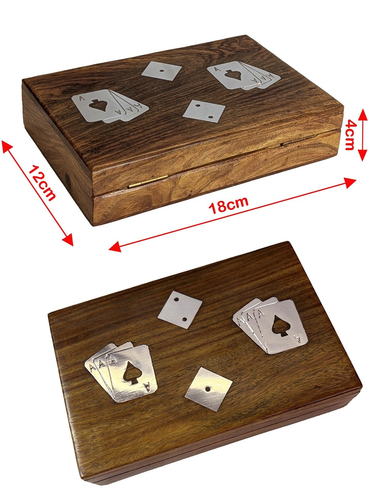 WOODEN CARD & DICE BOX SET / PERFECT GIFT - The Man Cave Broadway
