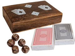WOODEN CARD & DICE BOX SET / PERFECT GIFT - The Man Cave Broadway