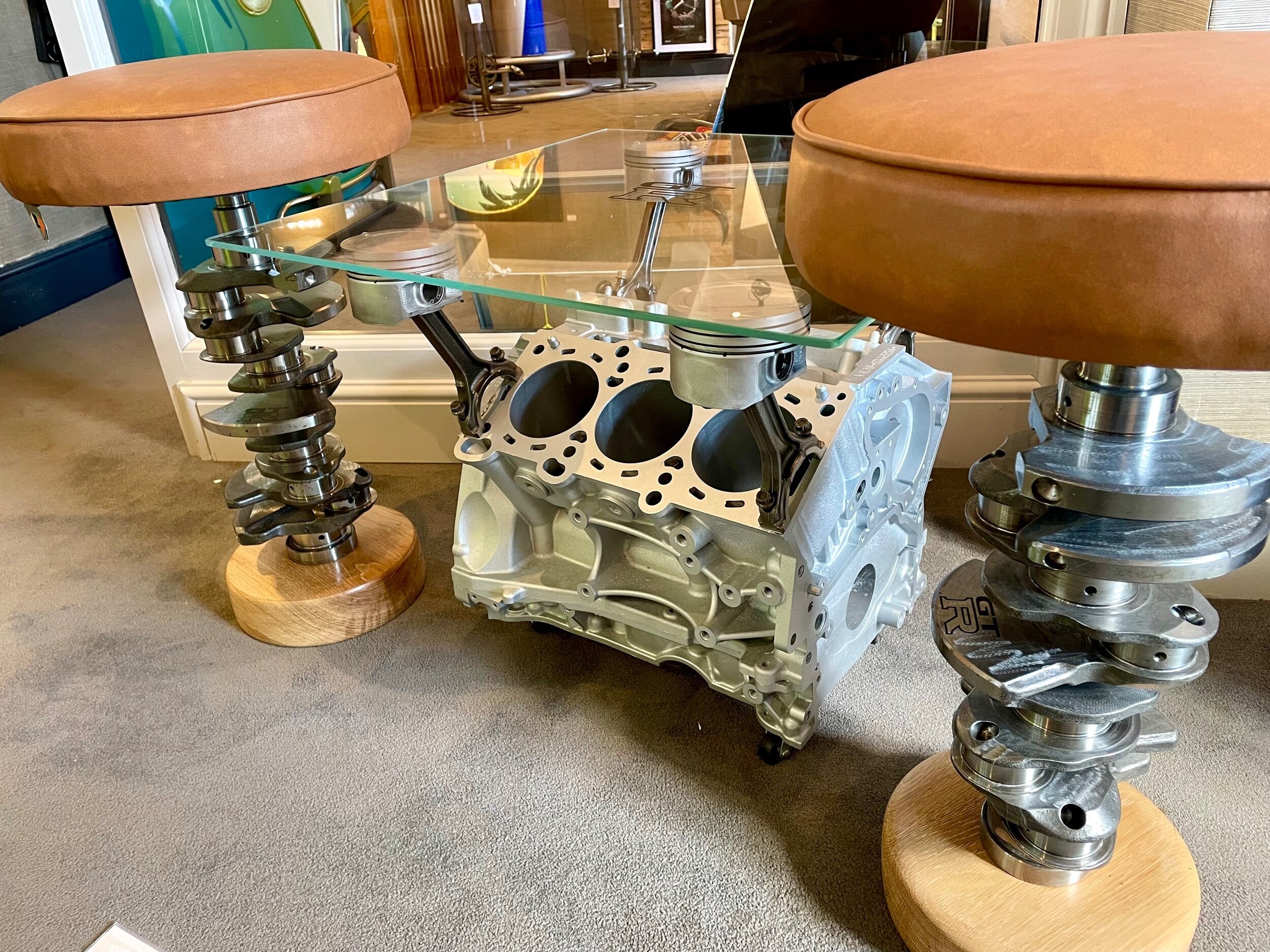 Engine Table Top Nissan GTR Engine Furniture / ENGINE TABLE / CAMSHAFT TABLE / PISTON C ...