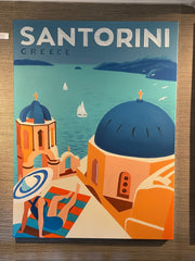 Santorini Hand Painted Art