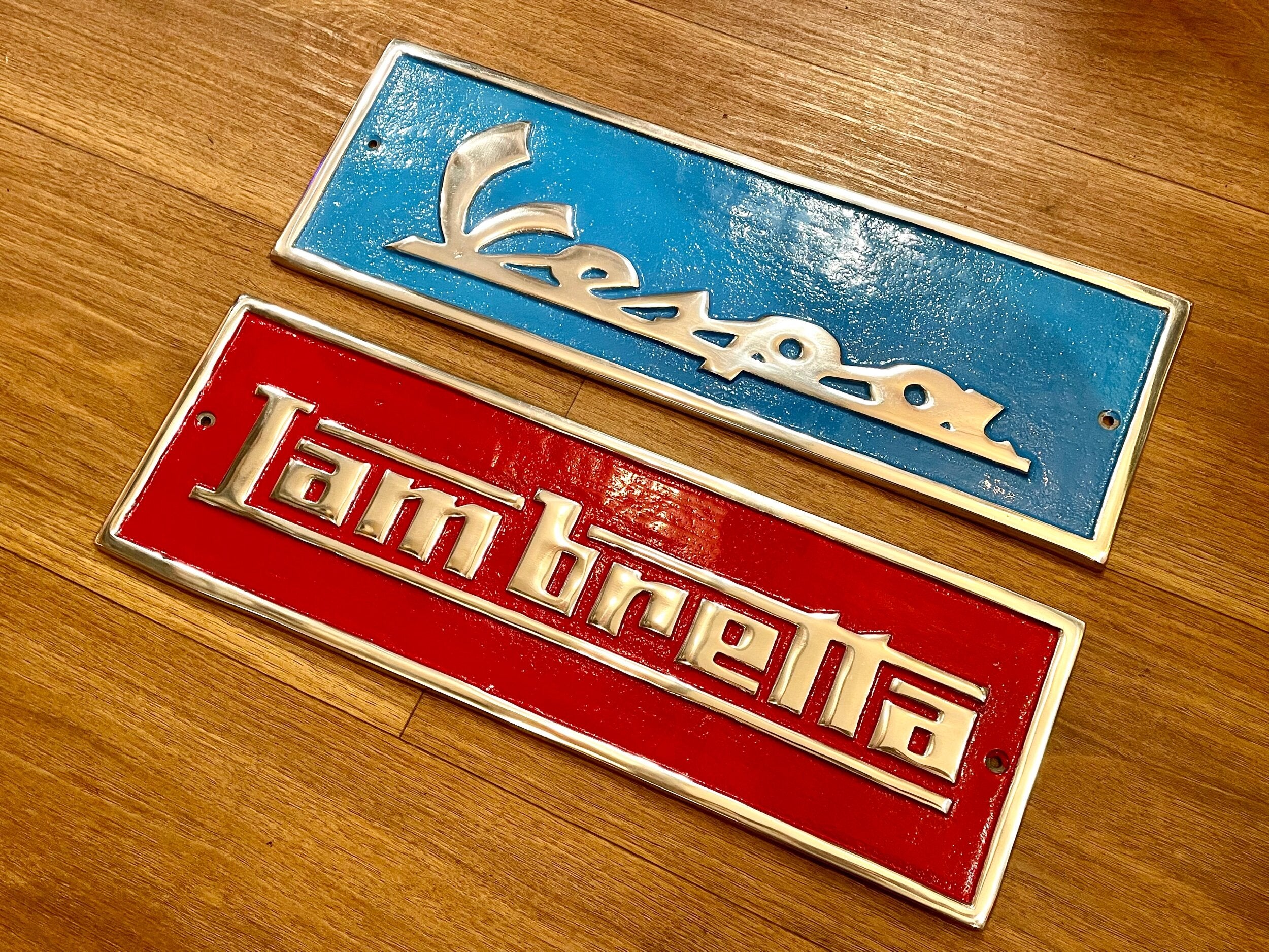 Vespa & Lambretta Aluminium Wall Plaques
