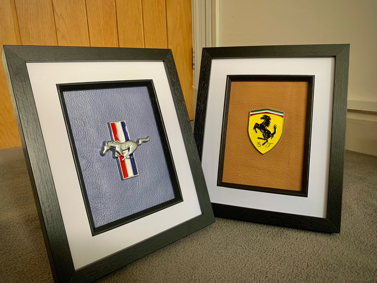 Porsche & Ferrari Badge Framed Art