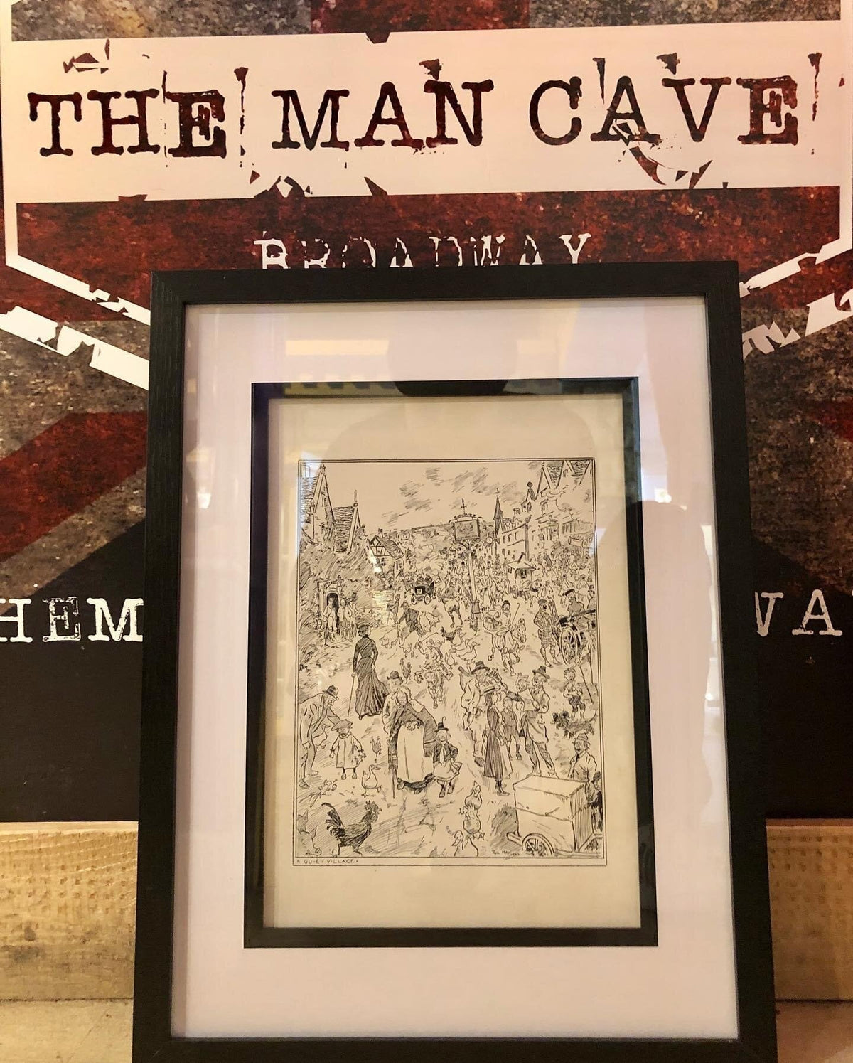 ‘A Quiet Village’ by Phil May dated 1902 - original print - The Man Cave Broadway