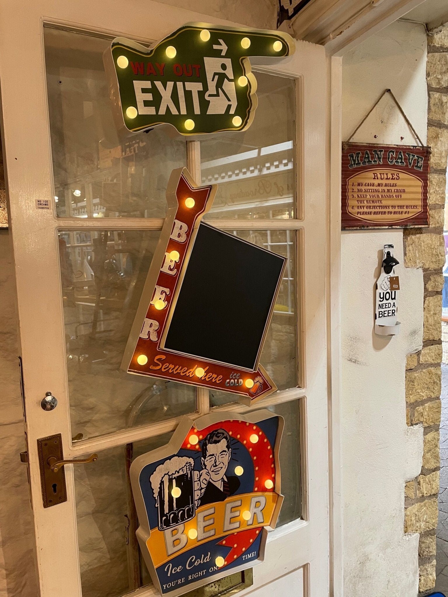Huge Light Up Metal Signs - The Man Cave Broadway