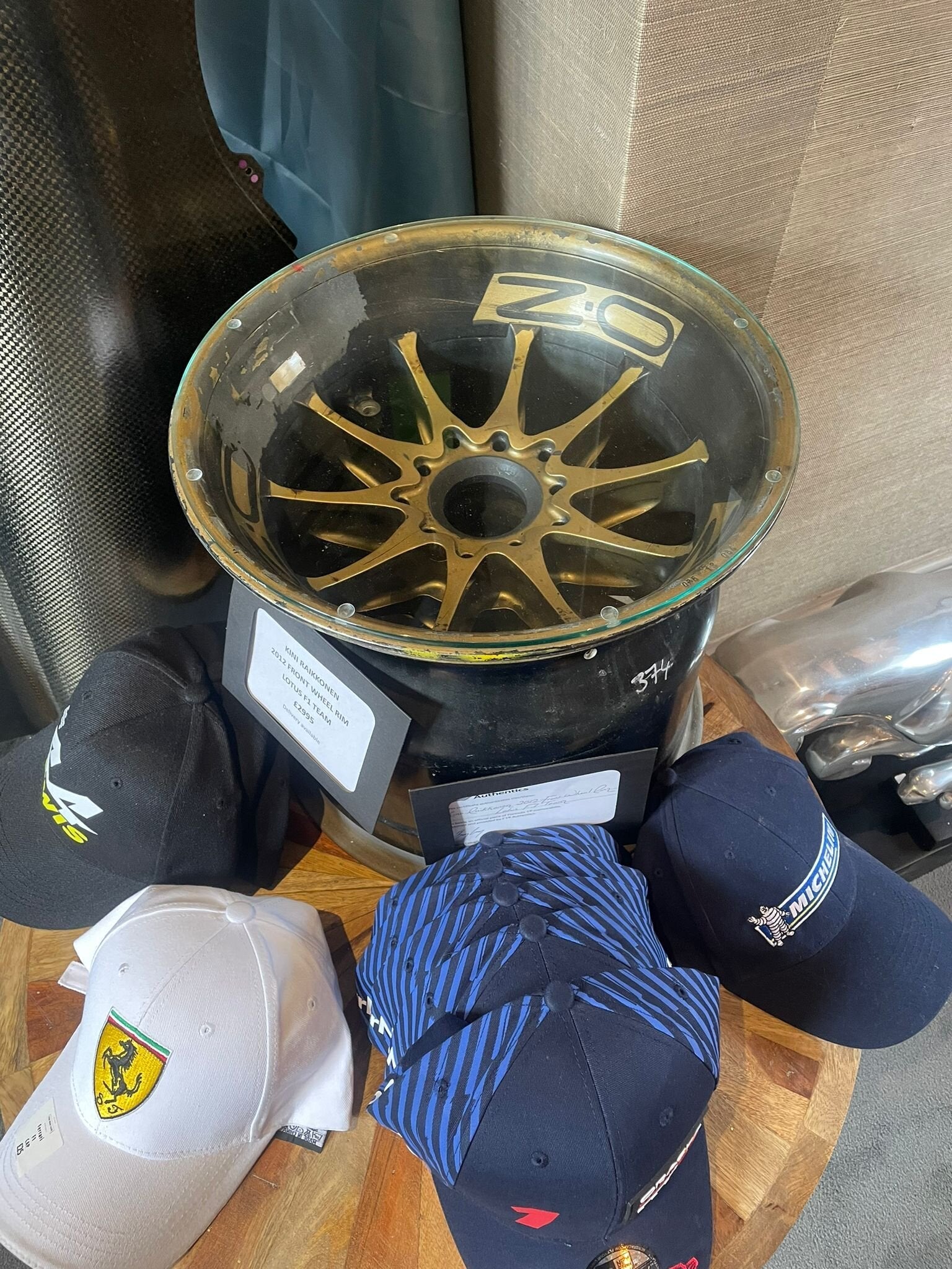 Kimi Raikkonen 2012 front wheel rim Lotus F1 / FORMULA 1 RACING WHEEL - The Man Cave Broadway