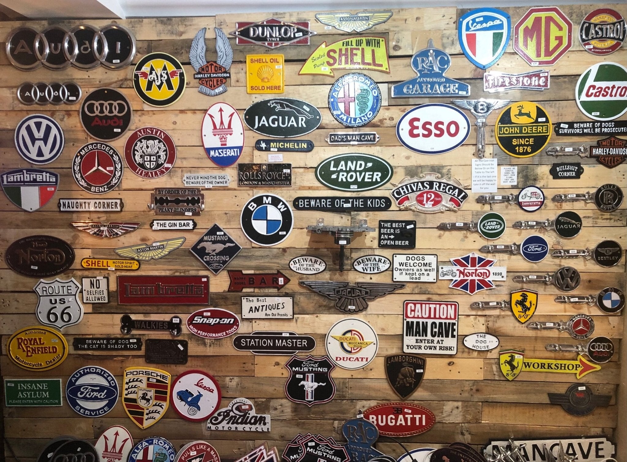Large Cast Iron Metal Signs MAN CAVE BAR / CAR SIGNS - The Man Cave Broadway