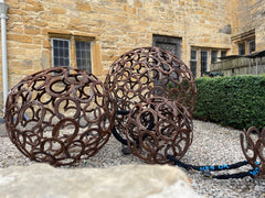UPCYCLED HORSE SHOE / Horse Balls / Garden Sculptures - The Man Cave Broadway