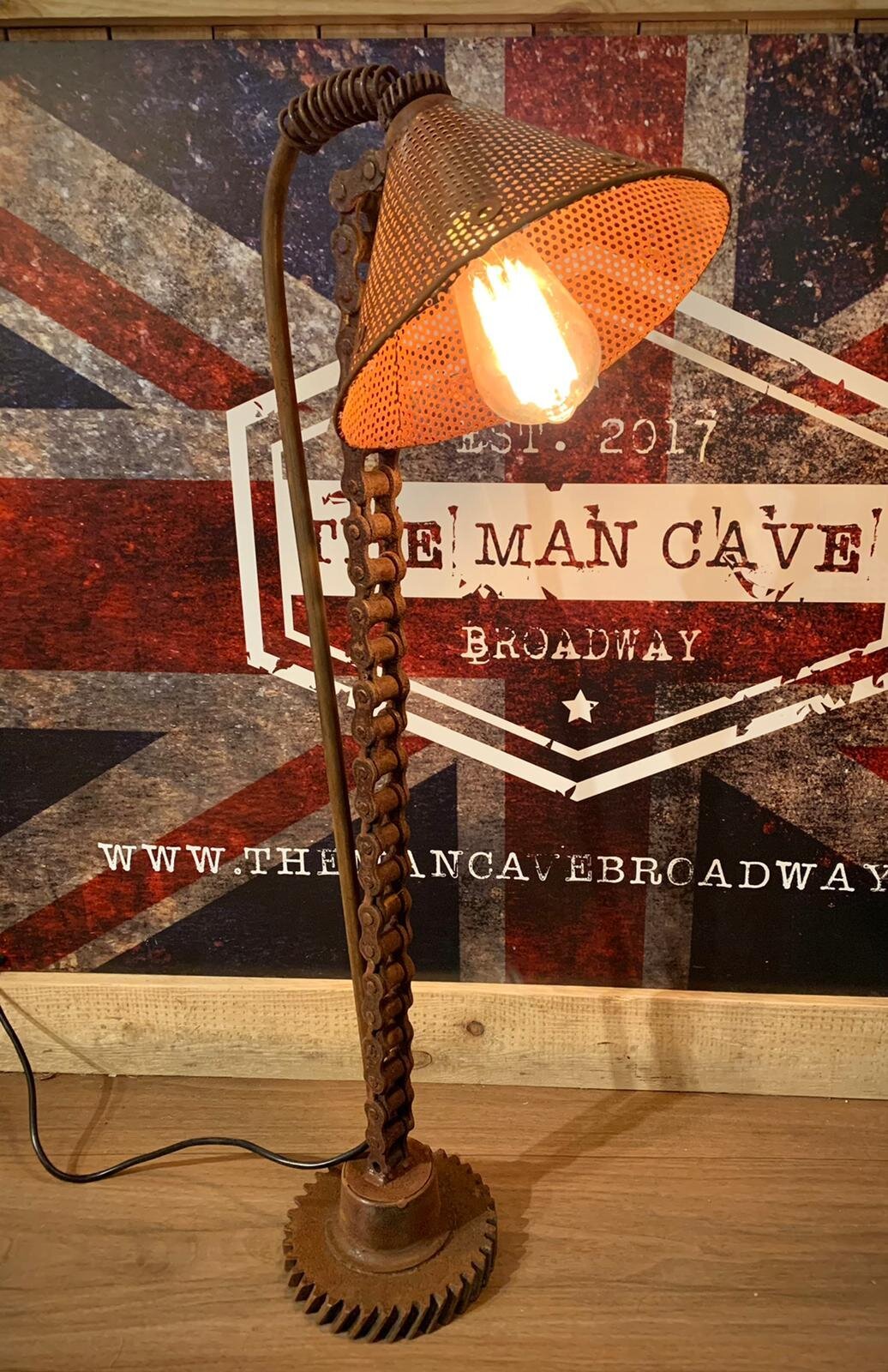 Upcycled Motorcycle Chain Lamp - The Man Cave Broadway